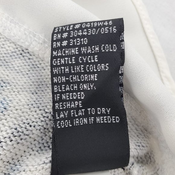 AB Studio Faux Layered Sweater White Blue Medium - Picture 9 of 9